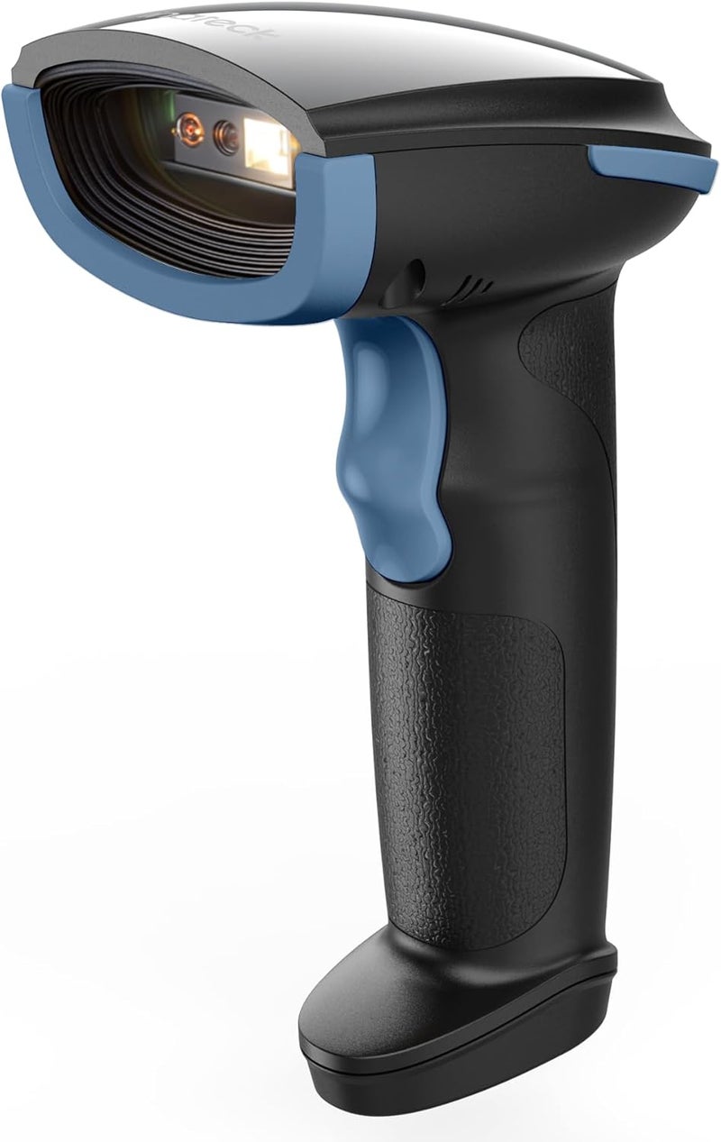 Inateck 2D Barcode Scanner, Wireless Bluetooth QR Barcode Scanner, Handheld Scanner with APP and SDK, 1 Charge for 3 Months, BCST-23 Blue - Image 1